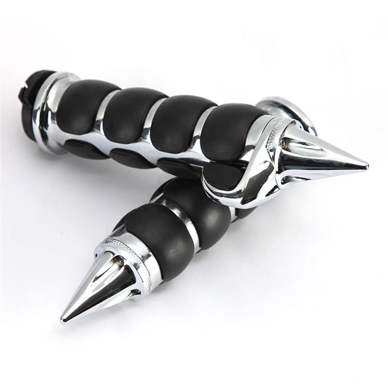 INNOGLOW Motorcycle Hand Grips 1" Chrome Black Handlebar Grip Fits for Custom Harley Davidson Sportster Softail Tour Glide Road King Electra Glide Dyna w/ 26mm Throttle Grips Bar Ends - Image 2